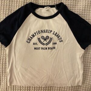 Garage Navy and White Baby Tee